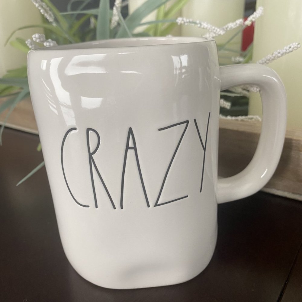 Rae Dunn Crazy Coffee Mug in White